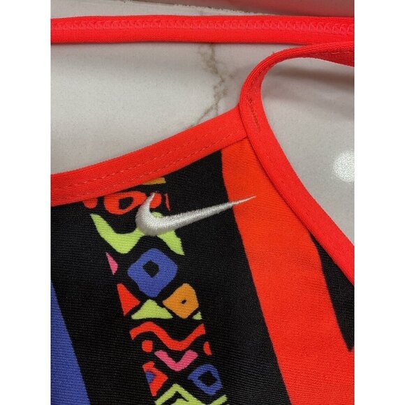 Nike One Piece Athletic Geometric Pattern Swimsuit Size 14 - Picture 4 of 7